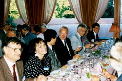 Honorary table at Congress Banquet Maurice Godet, Andrea Holmberg, Koij Kato, Czeslaw Kajdas, Olof Vingsbo, Yukoke Kato, Kenneth Holmberg, from left to right..jpg